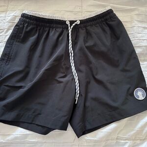 Chubbies Black Swim Shorts with White Waistband